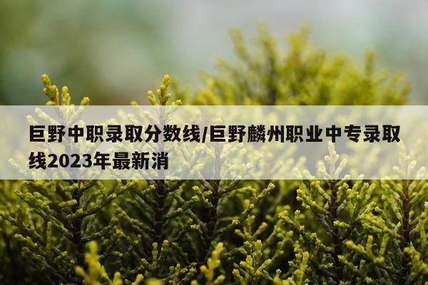 巨野中职录取分数线/巨野麟州职业中专录取线2023年最新消