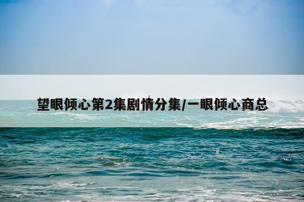 望眼倾心第2集剧情分集/一眼倾心商总