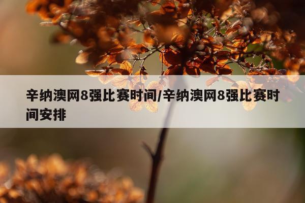 辛纳澳网8强比赛时间/辛纳澳网8强比赛时间安排