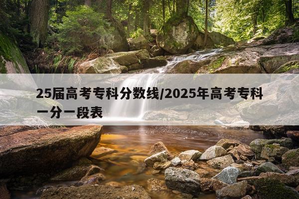 25届高考专科分数线/2025年高考专科一分一段表