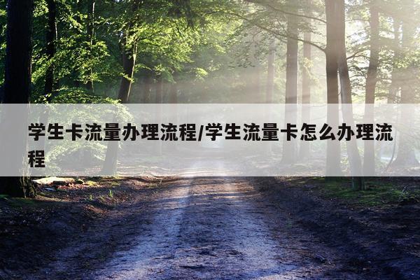 学生卡流量办理流程/学生流量卡怎么办理流程