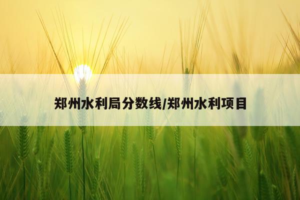 郑州水利局分数线/郑州水利项目