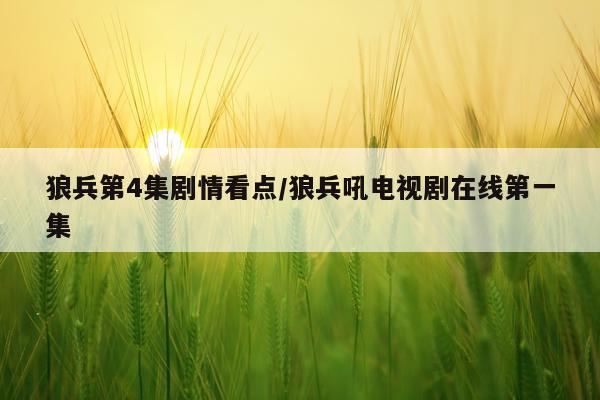 狼兵第4集剧情看点/狼兵吼电视剧在线第一集
