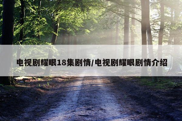 电视剧耀眼18集剧情/电视剧耀眼剧情介绍