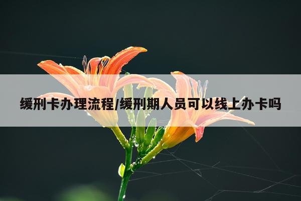 缓刑卡办理流程/缓刑期人员可以线上办卡吗