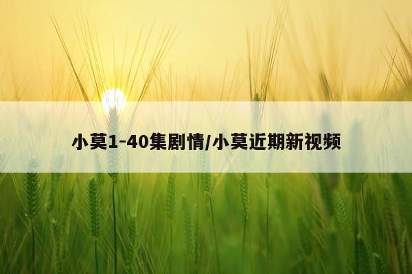 小莫1-40集剧情/小莫近期新视频