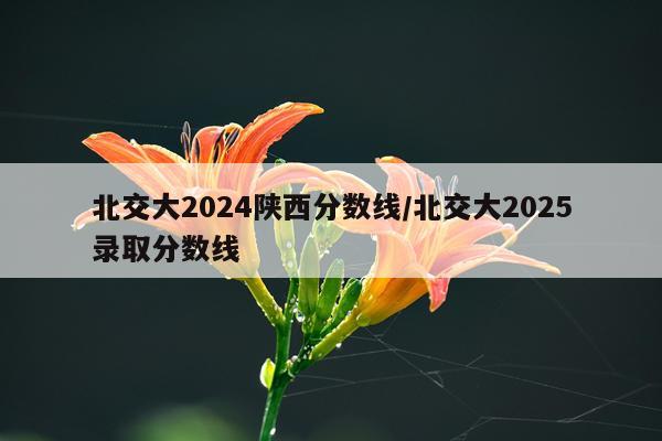 北交大2024陕西分数线/北交大2025录取分数线