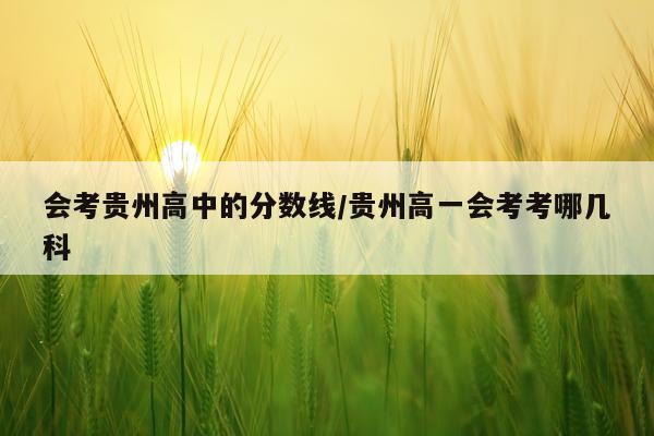 会考贵州高中的分数线/贵州高一会考考哪几科