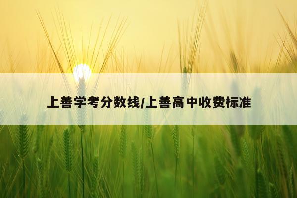 上善学考分数线/上善高中收费标准