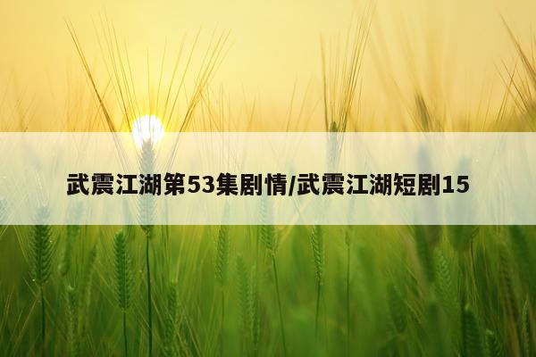 武震江湖第53集剧情/武震江湖短剧15