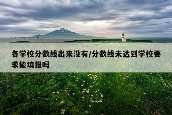 各学校分数线出来没有/分数线未达到学校要求能填报吗