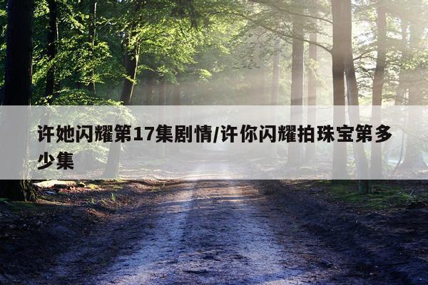 许她闪耀第17集剧情/许你闪耀拍珠宝第多少集