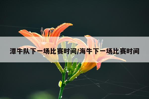 潭牛队下一场比赛时间/海牛下一场比赛时间