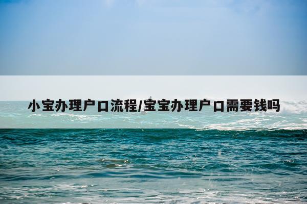 小宝办理户口流程/宝宝办理户口需要钱吗