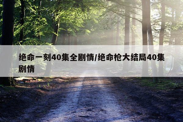 绝命一刻40集全剧情/绝命枪大结局40集剧情