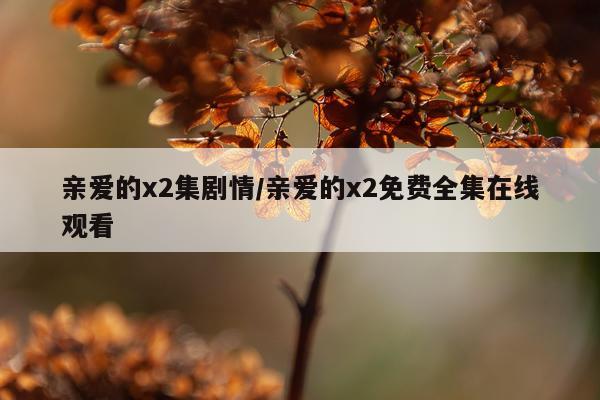 亲爱的x2集剧情/亲爱的x2免费全集在线观看