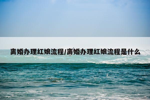 离婚办理红娘流程/离婚办理红娘流程是什么