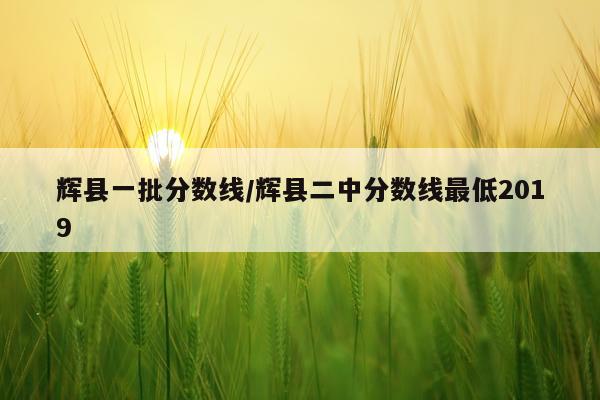辉县一批分数线/辉县二中分数线最低2019