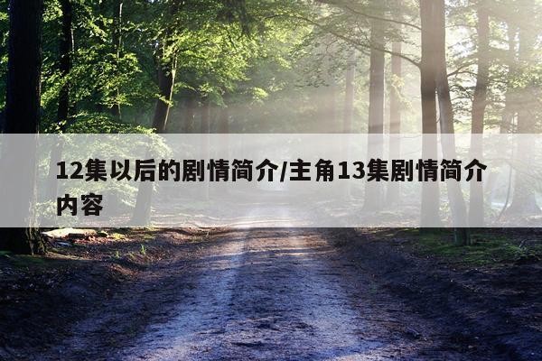 12集以后的剧情简介/主角13集剧情简介内容