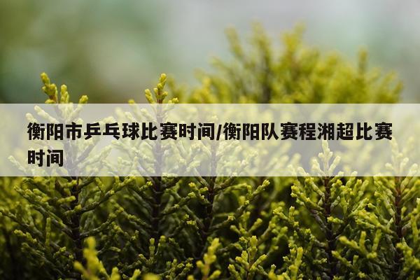 衡阳市乒乓球比赛时间/衡阳队赛程湘超比赛时间